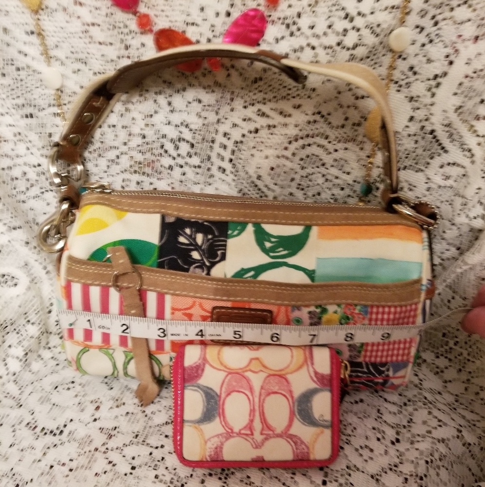Coach multi color purse and wallet